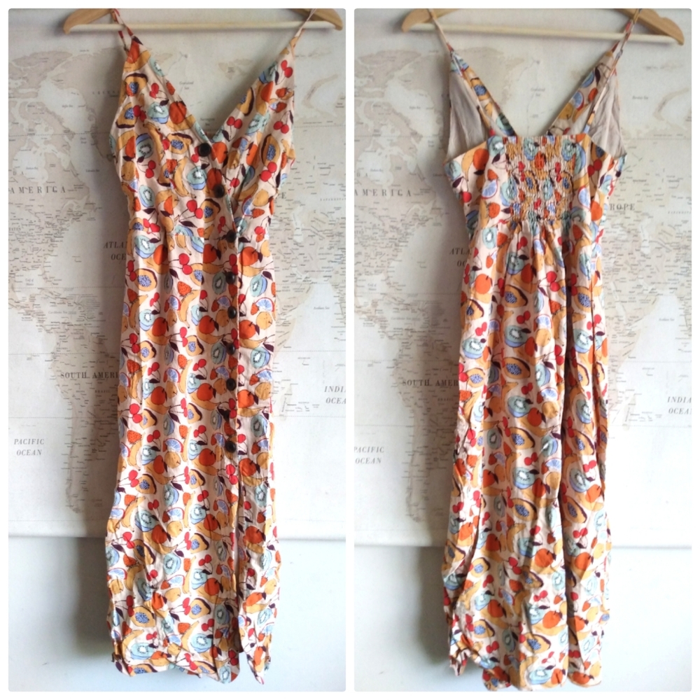 UO Amber Button-Down Linen Midi Dress-Size S - Picture 3 of 5